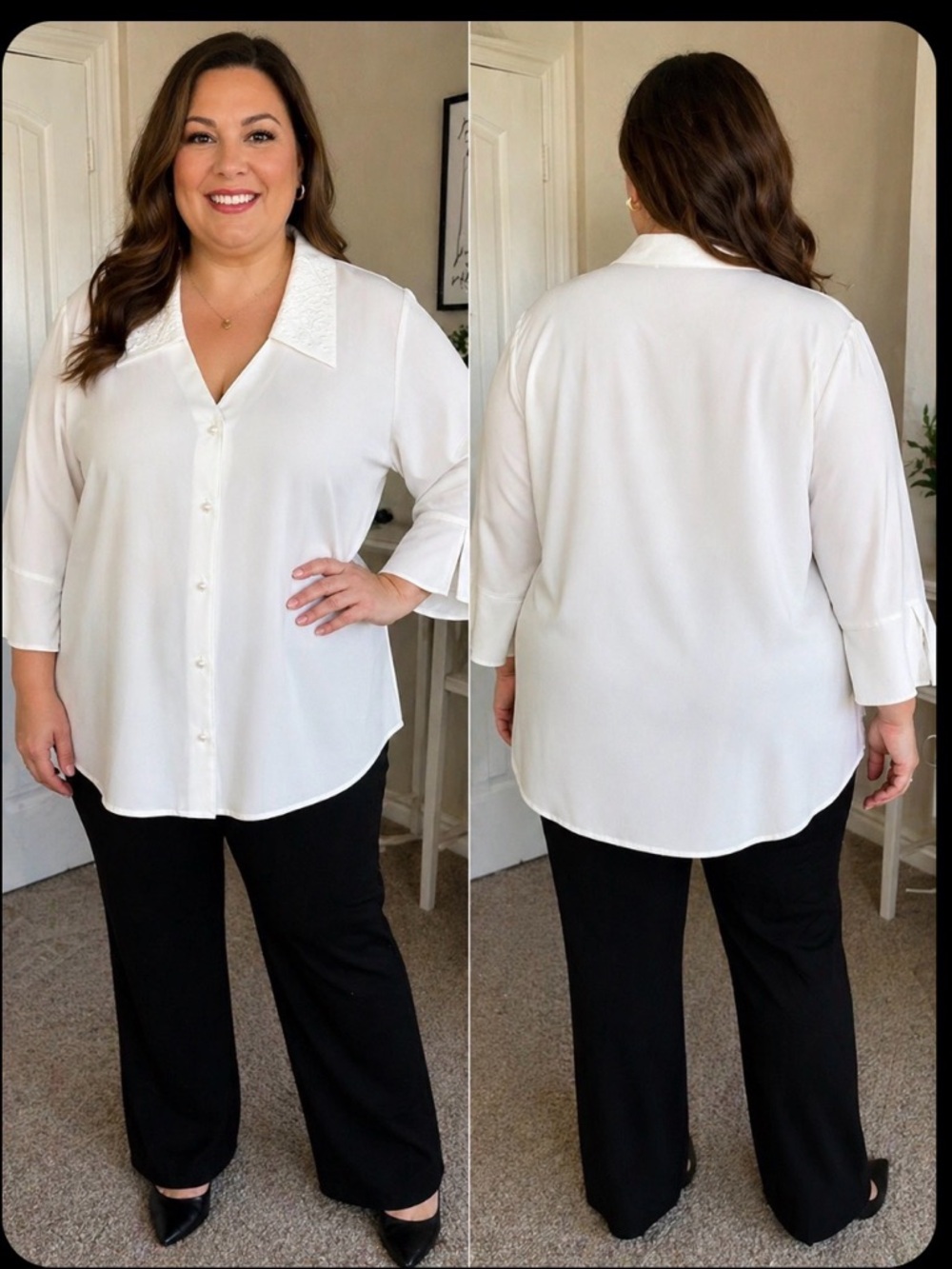 Brand new with tags Maggie Barnes white blouse in women’s size 5X 🤍